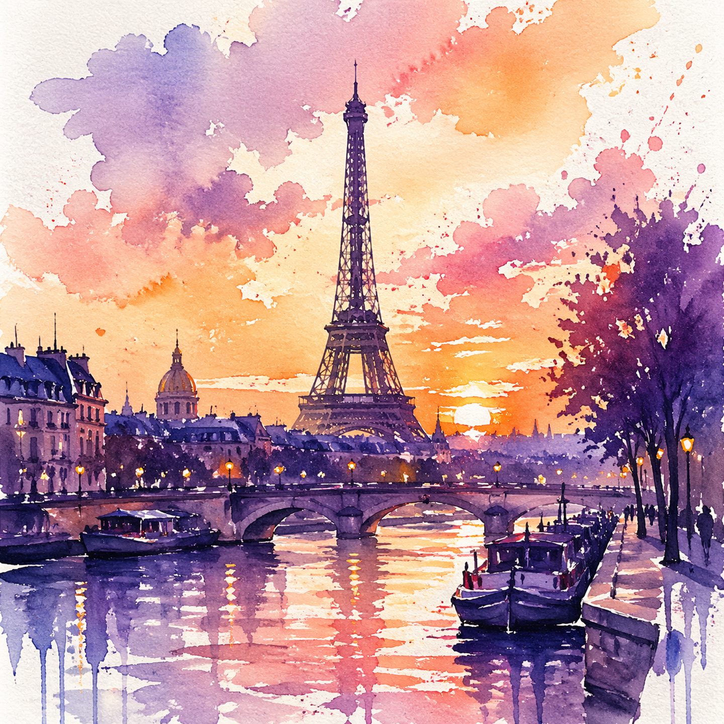 Watercolor Cityscape