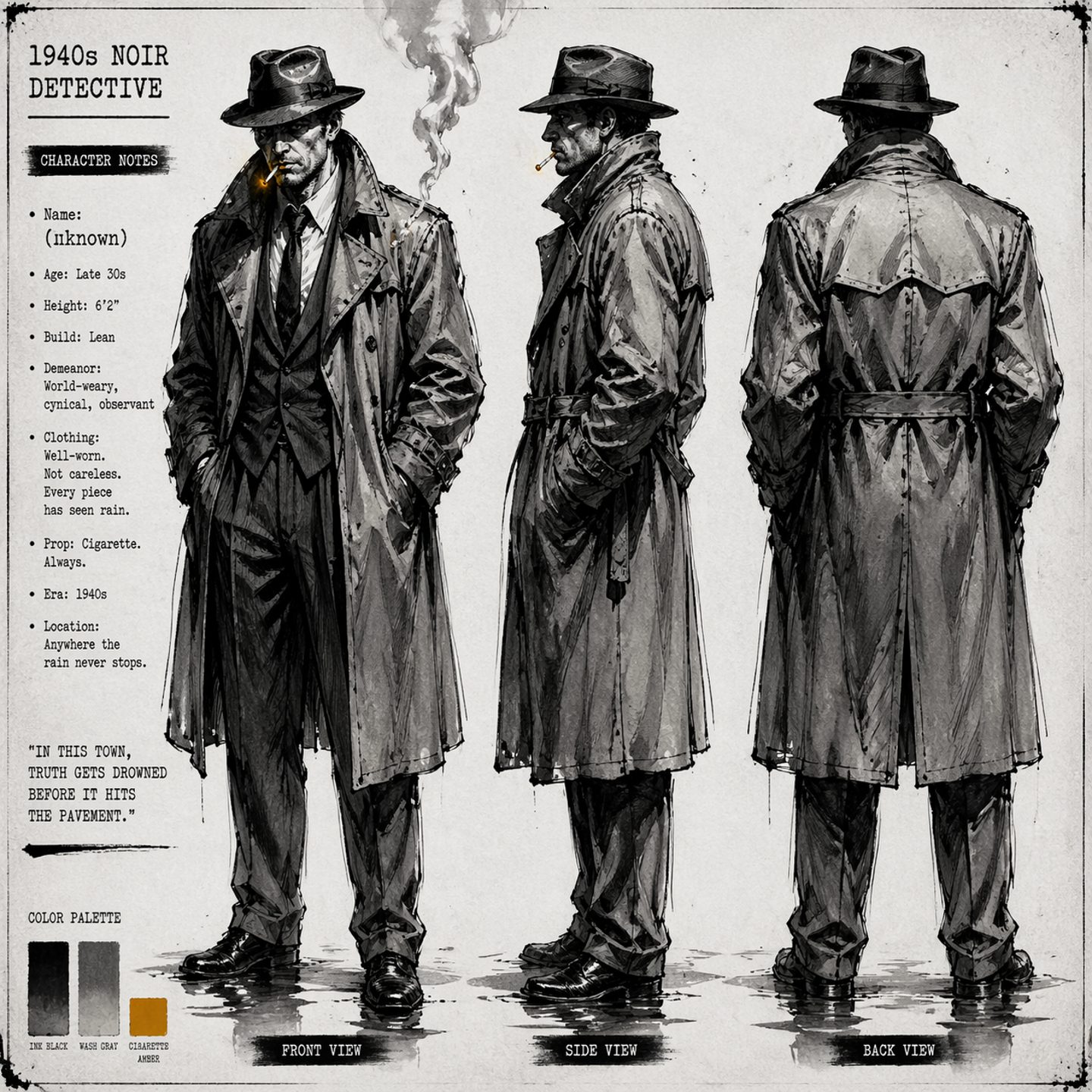 Noir Detective Character