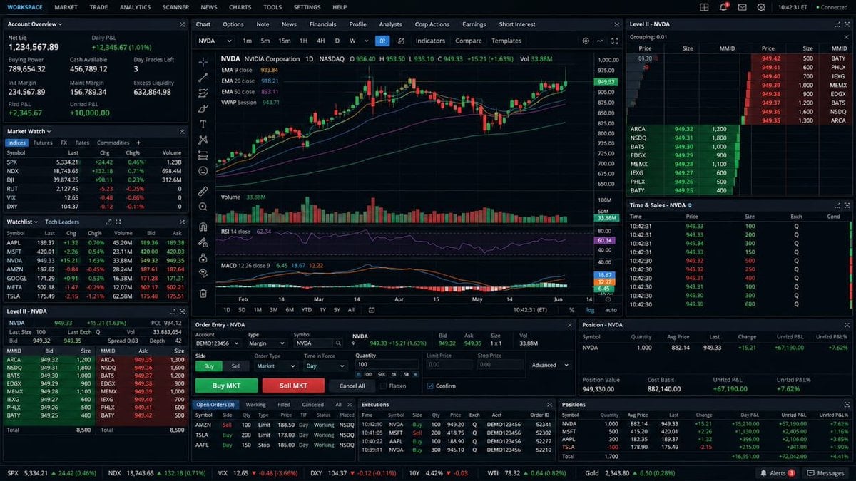 Trading Terminal Interface