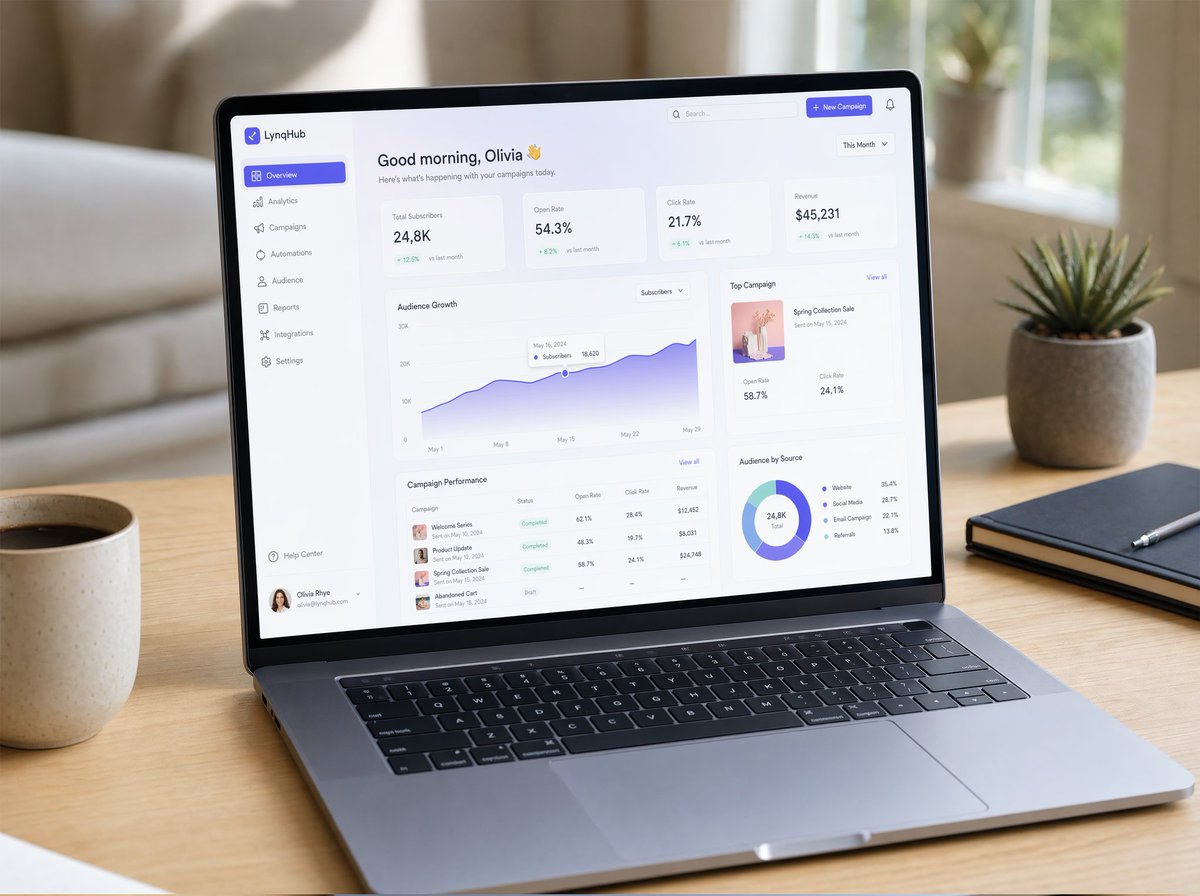 SaaS Dashboard Laptop Mockup