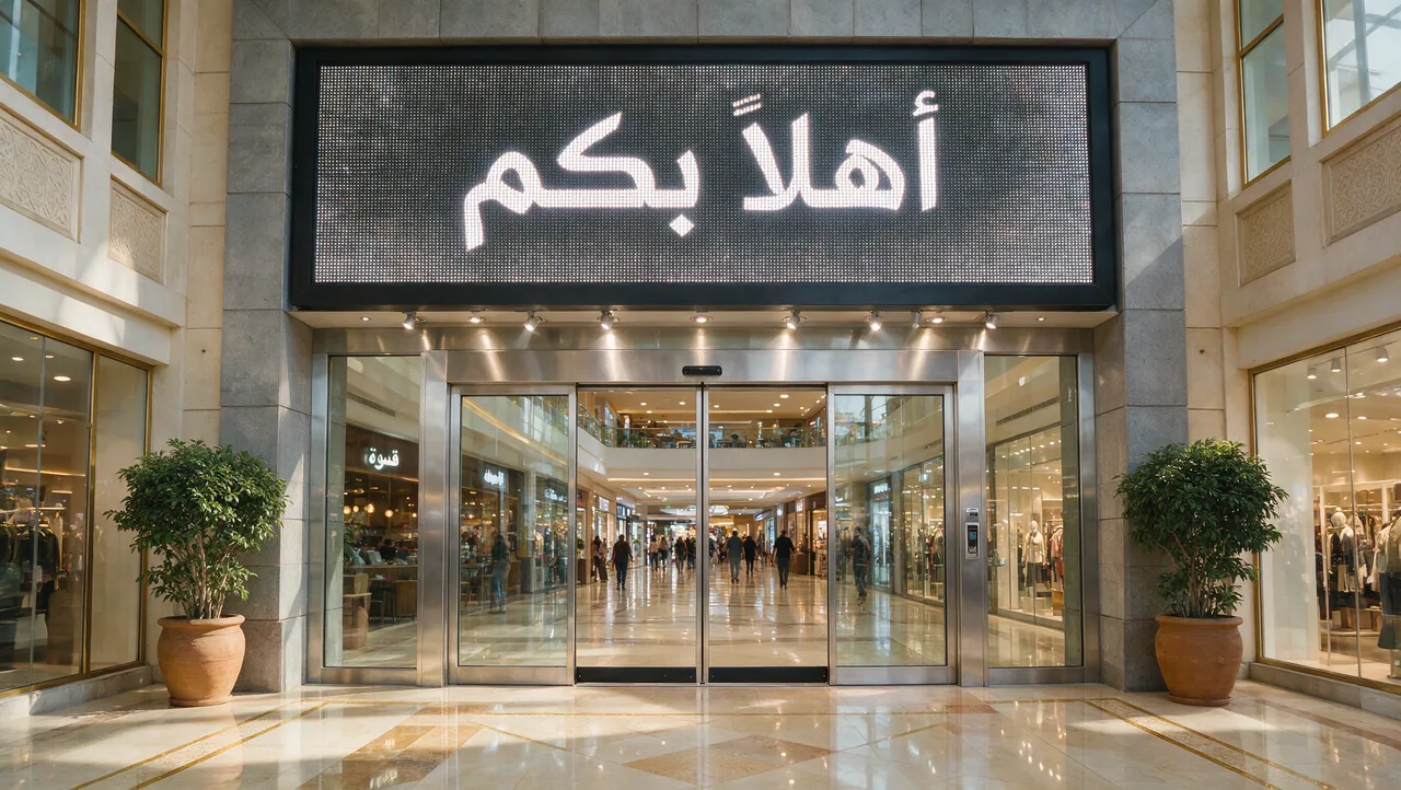 Arabic Welcome Sign Text Rendering