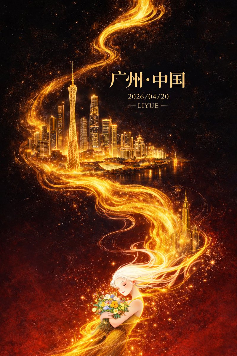 Golden Guangzhou City Goddess Poster