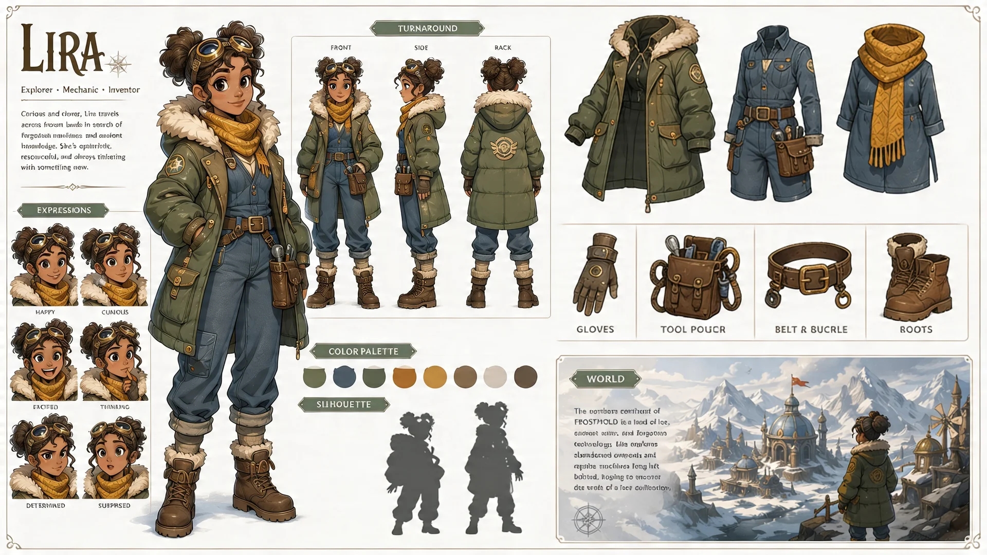 Adventure Character Design Sheet