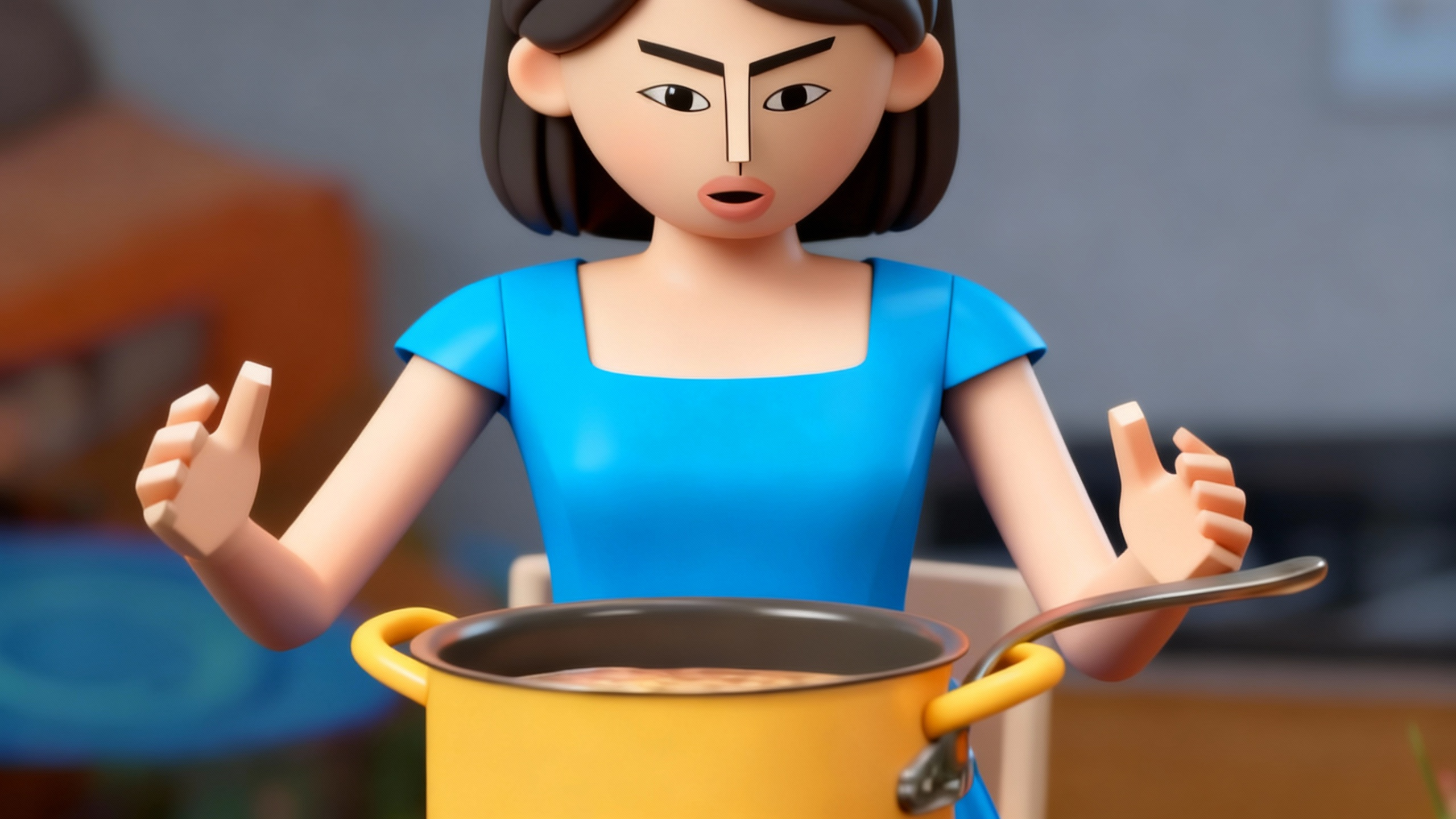 吃方便面抽象动作与表情演变 reference img1