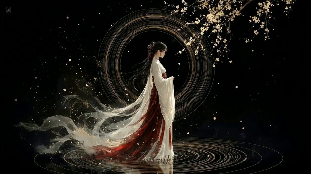 幽暗静水之上的中国传统舞蹈 reference image-1